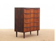 Commode ou semainier scandinave en palissandre de Rio