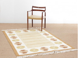 Tapis scandinave Rolakan en laine tissé main. Pièce unique vintage. 200 x 145 cm.