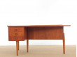 Bureau scandinave boomerang en teck