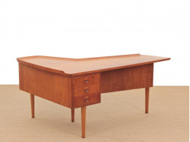 Bureau scandinave boomerang en teck