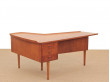 Bureau scandinave boomerang en teck