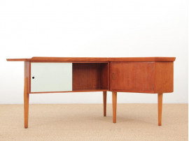 Bureau scandinave boomerang en teck