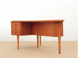 Bureau scandinave boomerang en teck