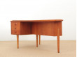 Bureau scandinave boomerang en teck