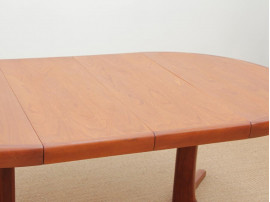 Table de repas scandinave ronde en teck, 4/10 pers