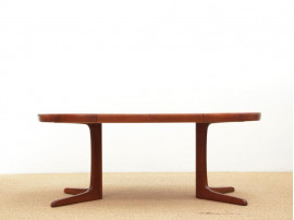 Table de repas scandinave ronde en teck, 4/10 pers