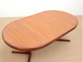 Table de repas scandinave ronde en teck, 4/10 pers