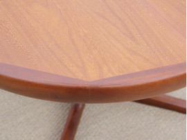 Table de repas scandinave ronde en teck, 4/10 pers