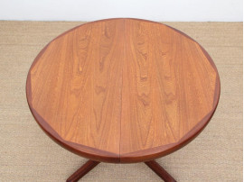 Table de repas scandinave ronde en teck, 4/10 pers