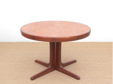 Table de repas scandinave ronde en teck, 4/10 pers