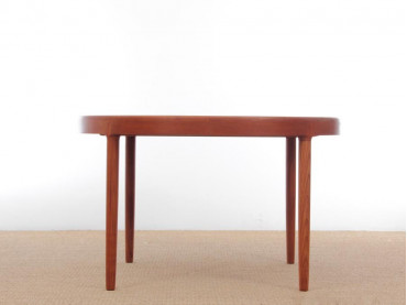 Table de repas scandinave ronde en teck, 4/10 pers