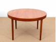 Table de repas scandinave ronde en teck, 4/10 pers