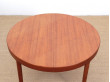 Table de repas scandinave ronde en teck, 4/10 pers