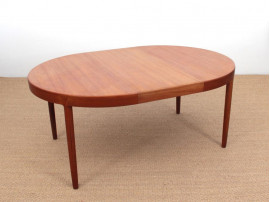 Table de repas scandinave ronde en teck, 4/10 pers