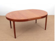 Table de repas scandinave ronde en teck, 4/10 pers