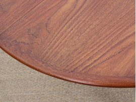 Table de repas scandinave ronde en teck, 4/12 pers