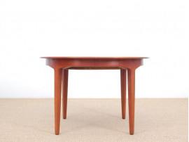 Table de repas scandinave ronde en teck, 4/12 pers