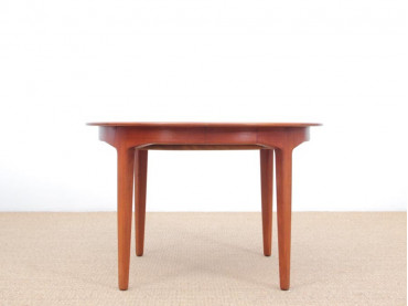 Table de repas scandinave ronde en teck, 4/12 pers