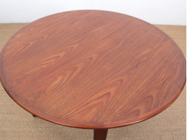 Table de repas scandinave ronde en teck, 4/12 pers