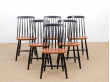 Mid-Century Modern scandinavian set of 6 Nesto dining by  Nässjö stolfabrik