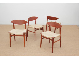 Mid-Century  modern scandinavian set of 4 chairs by Aksel Bender Madsen