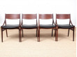 Suite de 4 chaises scandinaves en palissandre de Rio