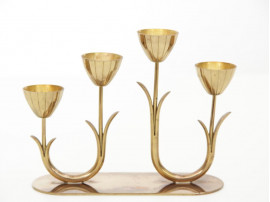 Mid-Century modern Ystad Metall candelabras in brass by  Gunnar Ander 