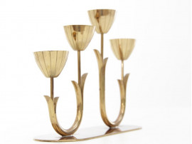 Mid-Century modern Ystad Metall candelabras in brass by  Gunnar Ander 