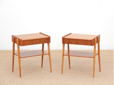 Mid-Century  modern scandinavian pair of night tables