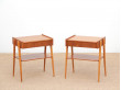 Mid-Century  modern scandinavian pair of night tables