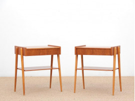 Mid-Century  modern scandinavian pair of night tables