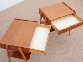Mid-Century  modern scandinavian pair of night tables