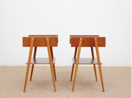 Mid-Century  modern scandinavian pair of night tables