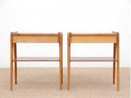 Mid-Century  modern scandinavian pair of night tables