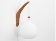 Mid-Century  modern scandinavian wall lamp in opal glass by Luxus