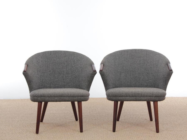 Mid-Century  modern scandinavian pair of lounge chairs