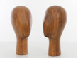 Pair of vintage wood mannequin head