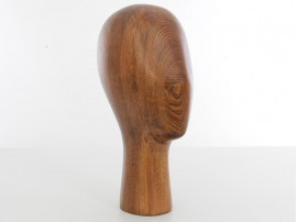 Pair of vintage wood mannequin head