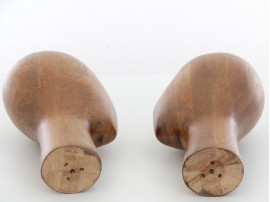 Pair of vintage wood mannequin head