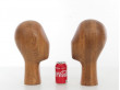 Pair of vintage wood mannequin head