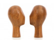 Pair of vintage wood mannequin head