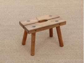 Mid-Century  modern scandinavian  brutalist stool