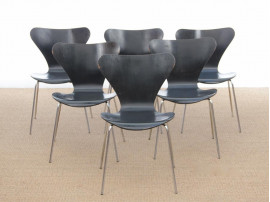 Mid-Century  modern scandinavian set of 6 chairs by Arne Jacobsen