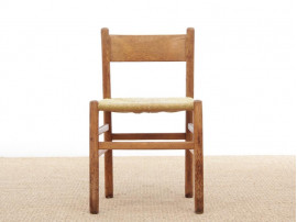 Set of 6 Oak & Rush Dining Chairs by Johan van Heuvel for Ad Vorm, 1960s