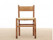 Set of 6 Oak & Rush Dining Chairs by Johan van Heuvel for Ad Vorm, 1960s