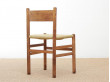 Set of 6 Oak & Rush Dining Chairs by Johan van Heuvel for Ad Vorm, 1960s