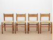 Set of 6 Oak & Rush Dining Chairs by Johan van Heuvel for Ad Vorm, 1960s