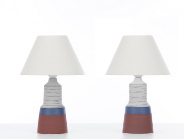Paire de lampes de table ou lampes de chevet en céramique. Piéces uniques