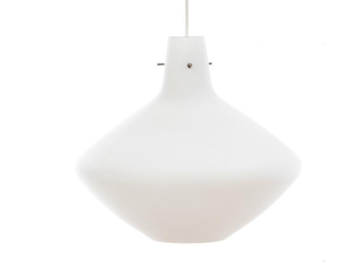 Mid-Century  modern scandinavian pendant lamp in opal glass.