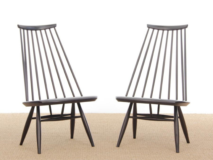 Mid-Century  modern scandinavian pair of Mademoiselle chair by Tapiovaara